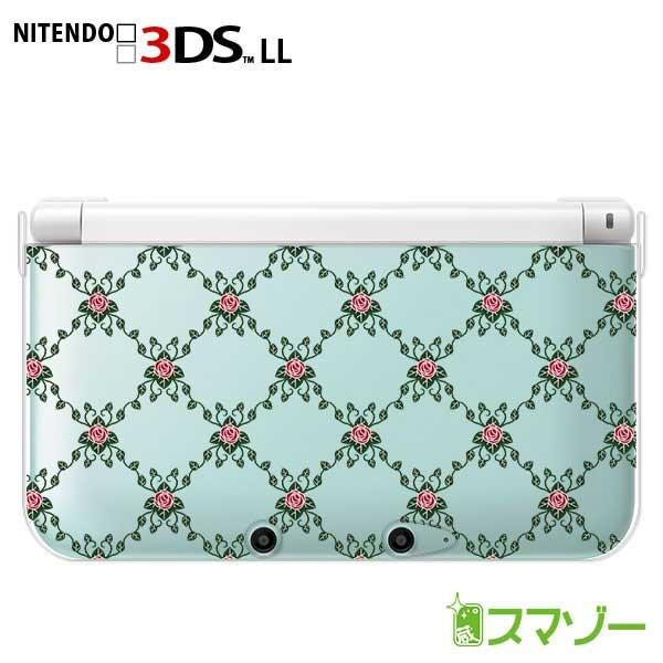 new Nintendo 3DS LL ) ローズチェック 薔薇 バラ クロス ピンク