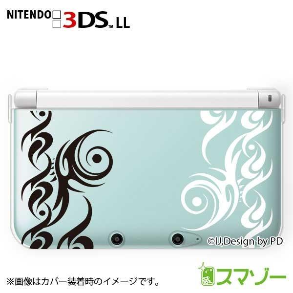 new Nintendo 3DS LL ) トライバル2 ホワイト ブラック カバー