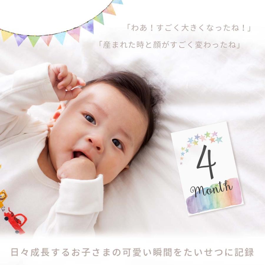 送料無料 月齢カード 3歳まで使える マンスリーカード オシャレな写真撮影に ニューボーンフォト 100日 誕生日 月齢 出産祝い 飾り付け インスタ映え 寝相アート |  | 05