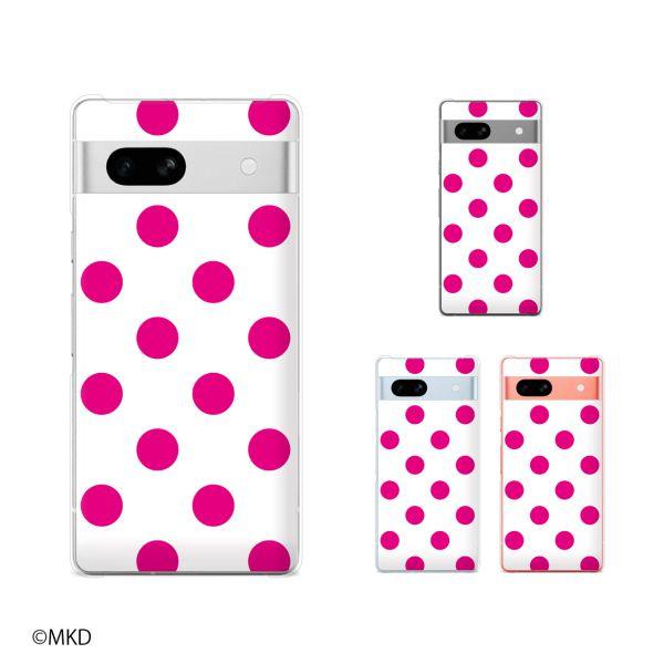 Google Pixel 7a / 3a XL 3 スマホ ケース カバー 水玉mkd ピンク