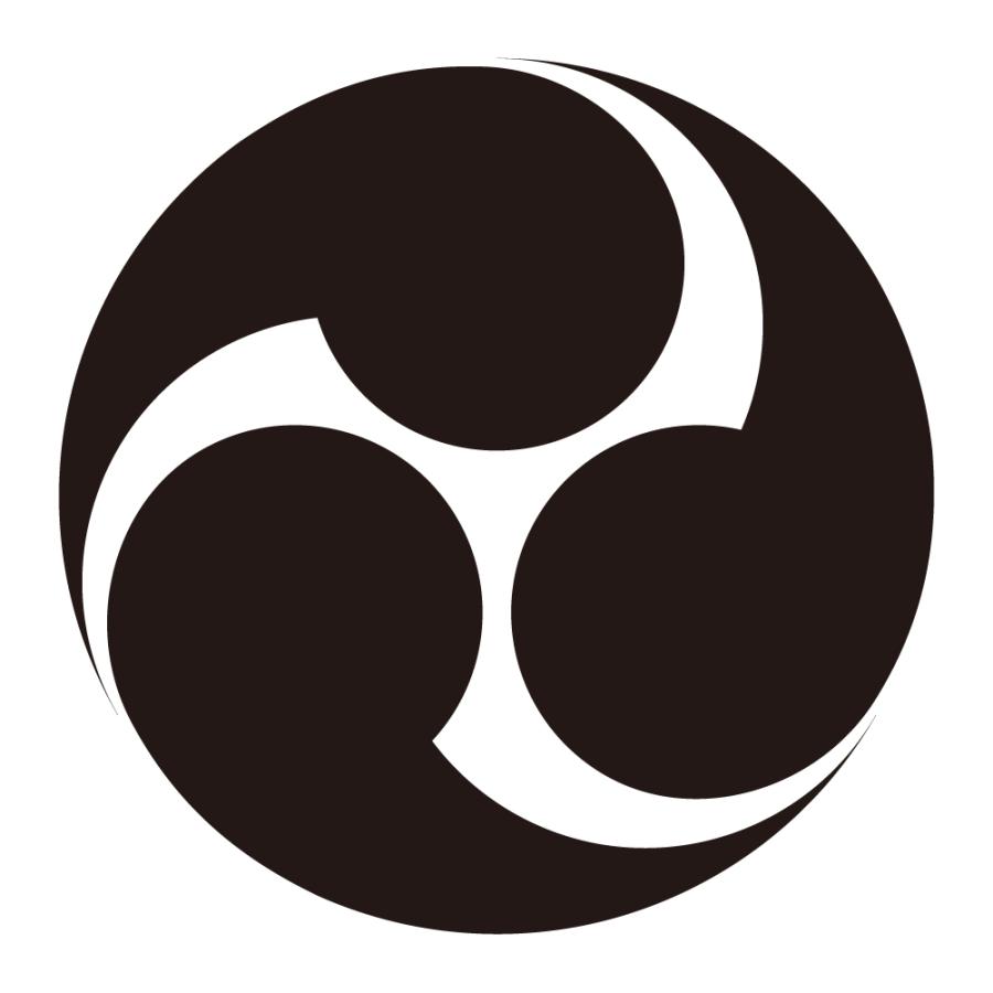 家紋ステッカー【左三つ巴】007 （90mm） 《カラー選べます》 戦国