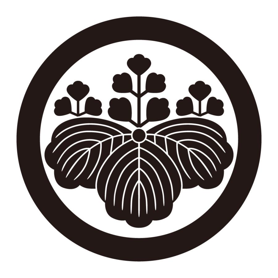 家紋ステッカー【丸に五三桐】012 （90mm） 《カラー選べます》 戦国