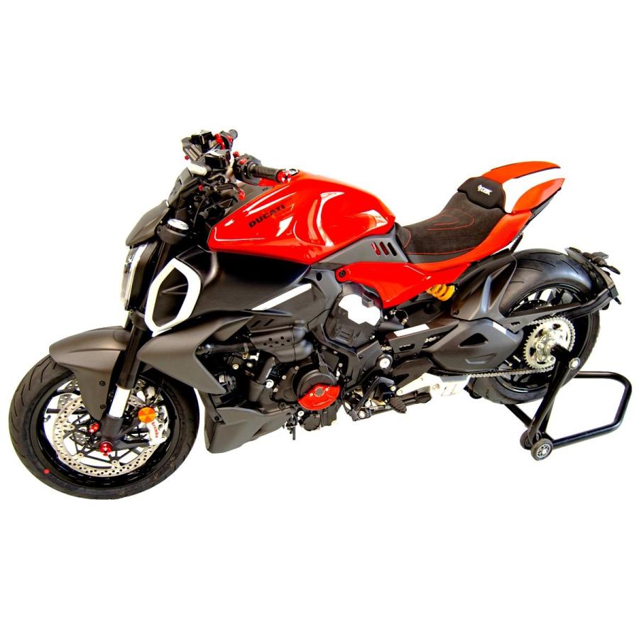【正規輸入代理店】DUCABIKE (DBK) - 純正シート用 コンフォートカバー (シートヒーター対応) DIAVEL V4 '23-26 ブラック / レッド_7
