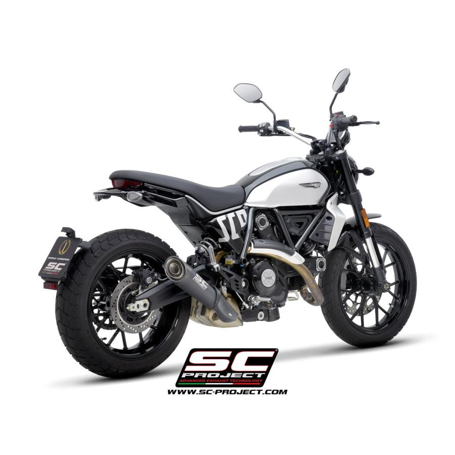 【正規輸入代理店】公道走行可 SC-PROJECT - S1 スリップオンサイレンサー "ブラックエディション" SCRAMBLER 800 '23-24の画像