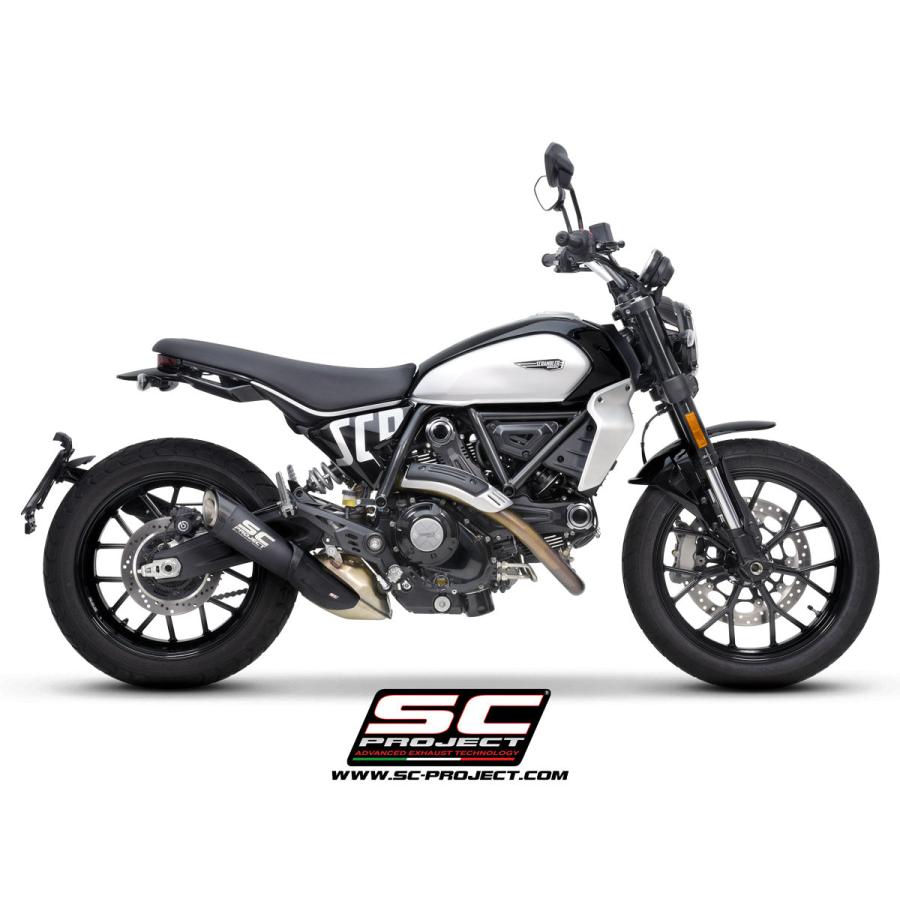 【正規輸入代理店】公道走行可 SC-PROJECT - S1 スリップオンサイレンサー "ブラックエディション" SCRAMBLER 800 '23-24の画像