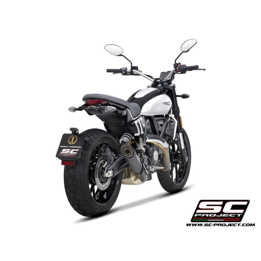 【正規輸入代理店】公道走行可 SC-PROJECT - S1 スリップオンサイレンサー "ブラックエディション" SCRAMBLER 800 '23-24の画像