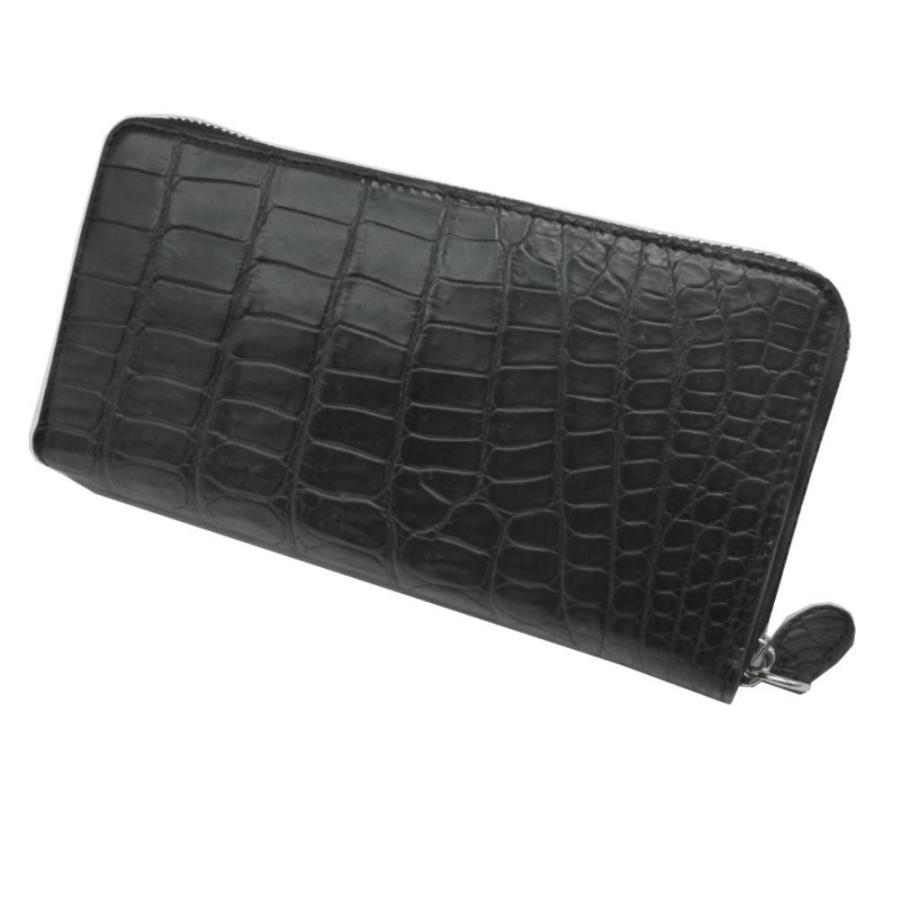 【専用】クロコダイル 財布 長財布 背部革 ラウンド ブラック 黒 ワニ本革 ワニ革 クロコダイル 長財布 メンズ 財布 ラウンドファスナー : IMP