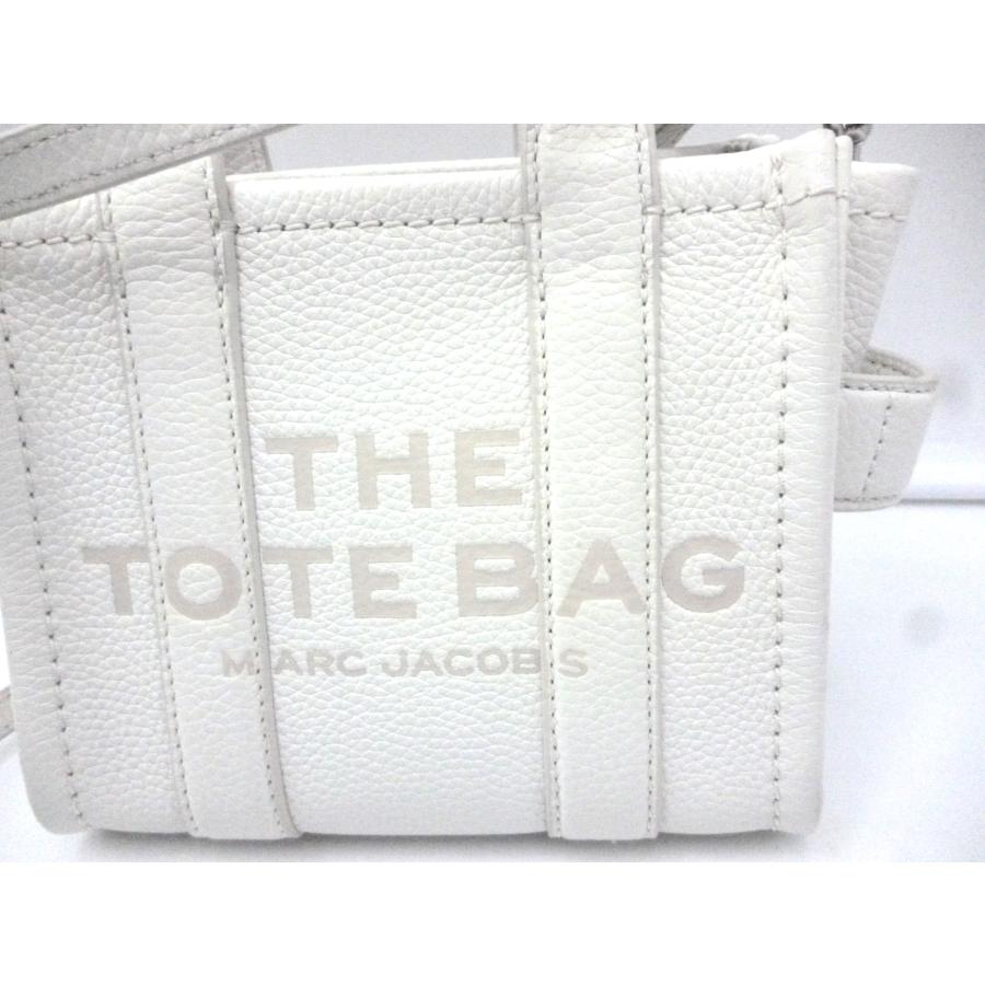 MARC JACOBS (マーク ジェイコブス) ショルダー付 トートバッグ ミニ THE LEATHER TOTE ホワイト | MARC JACOBS | 01
