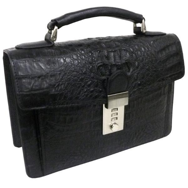 クロコダイル バッグ メンズ セカンド カイマン ワニ革 艶消し背鰐HB(10057) Santa Maria サンタマリア製