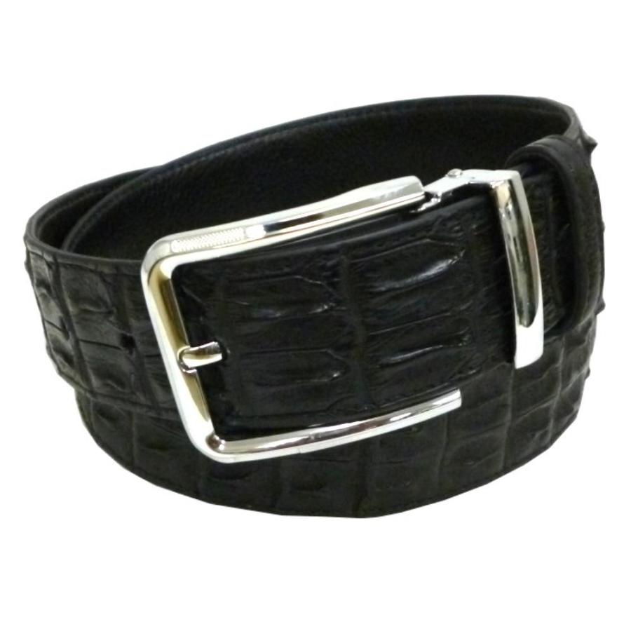 21最新作 ブラック クロコダイル メンズベルト レザーベルト