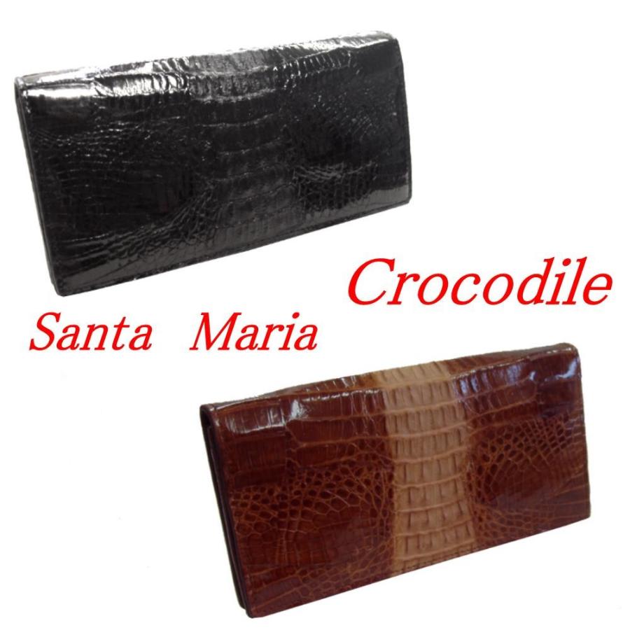 クロコダイル 財布 メンズ 長財布 ワニ革 カイマン背鰐T102 Santa  