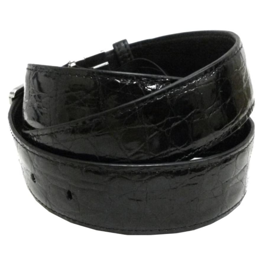 クロコダイル ベルト メンズ ワニ革 わに革 紳士（ピン