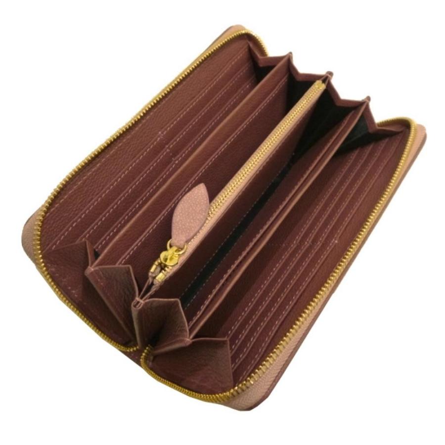 スティングレイ エイ革 ラウンドファスナー 長財布 A270ピンク Santa  