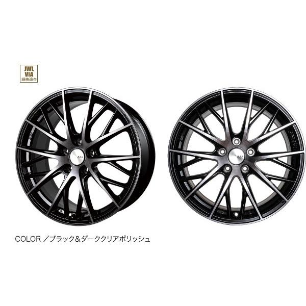 B.S.J WHEELS STRAHL シュトラール TYPE-M5 タイプエムファイブ 17in×7.0J +47 黒いこと＆ダーククリアポリッシュ JWL.VIA判定基準其れ相応品 4本仕掛ける 貨物輸送無料
