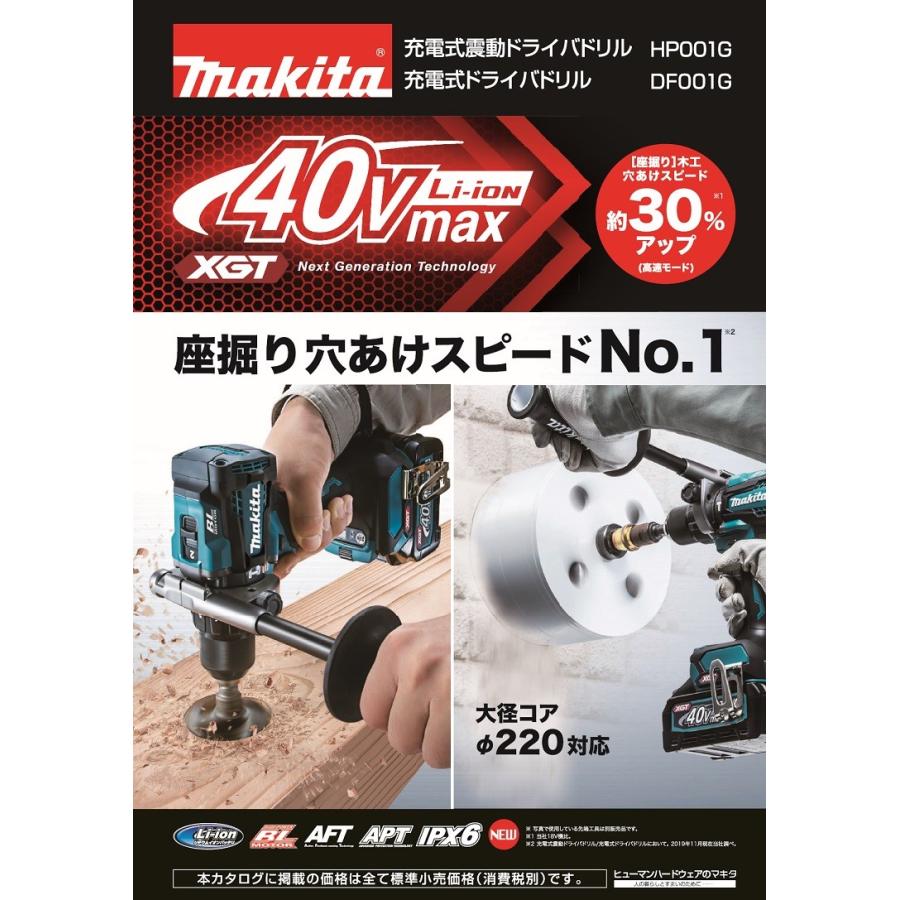 マキタ 40V 充電式振動ドリル HP001GRDX バッテリー2個付き マキタ 40V 充電式振動ドリル HP001GRDX バッテリー2個付き
