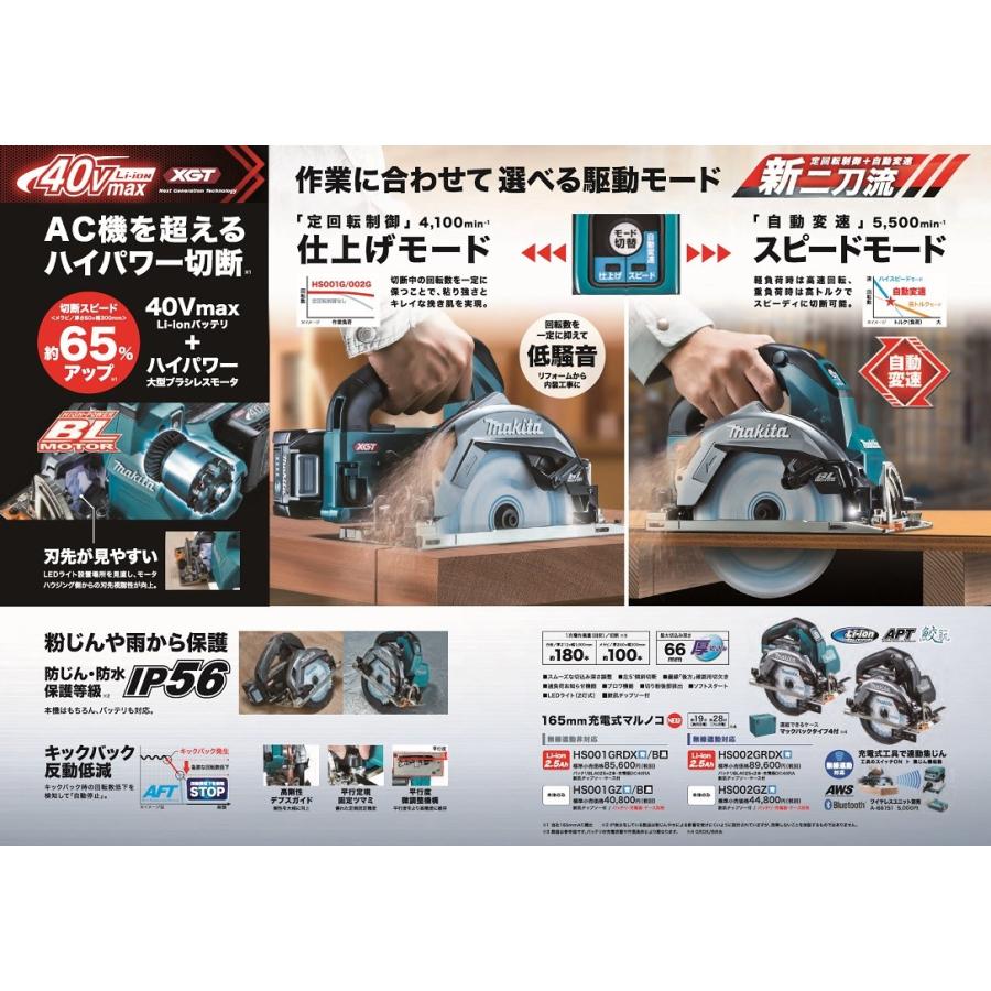マキタ 40V 充電式丸鋸 HS002GRDX 無線連動 バッテリー2個付 マキタ 40V 充電式丸鋸 HS002GRDX 無線連動 バッテリー2個付