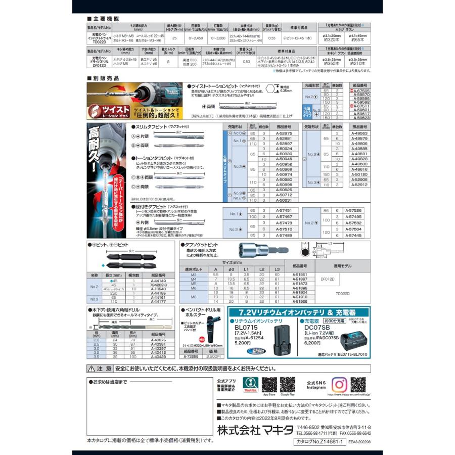 マキタ　7.2V充電ペン型インパクトドライバー　TD022DZ　本体のみ｜impact-online｜04