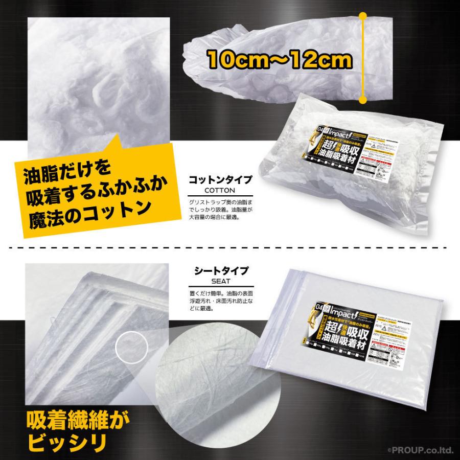 【新登場 特許取得の威力】驚き自重の64倍吸収!  超強力 吸収 油吸収コットン 油吸収シート グリストラップ【コットン】インパクトグリストラッパー 1kg 1箱 |  | 08