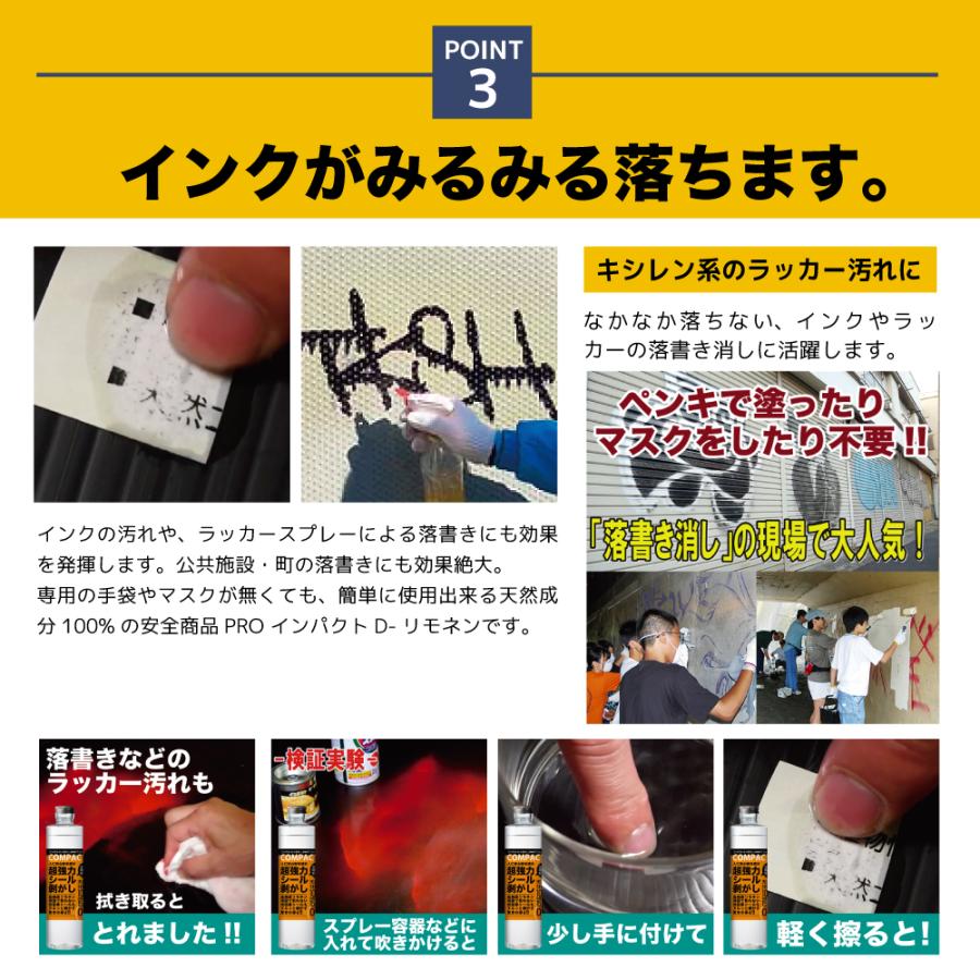 天然成分100% 原液 | 発泡スチロール 溶解液 シール剥がし 天然ゴム溶解【業務用プロの道具】インパクト D-リモネン 1リットル |  | 12