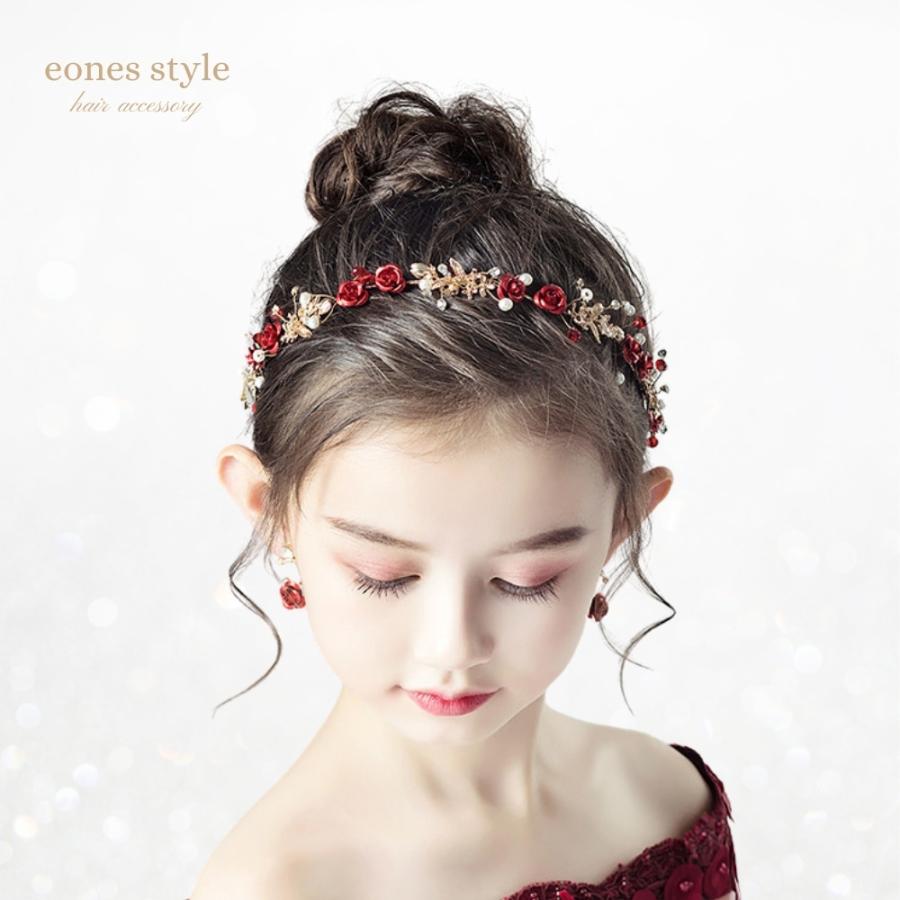 ヘアアクセサリー ヘッドドレス 子供 髪飾り 女の子 花 薔薇 フラワー