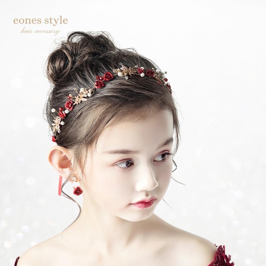 ヘアアクセサリー ヘッドドレス 子供 髪飾り 女の子 花 薔薇 フラワー