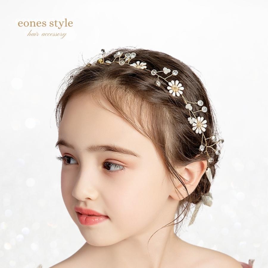 子供 ヘアアクセサリー ピアノ 発表会 花 デイジー ヒナギク デージー 髪飾り 女の子 キッズ  菊 ティアラ カチューシャ ハンドメイド 写真撮影 (HC30) |  | 04