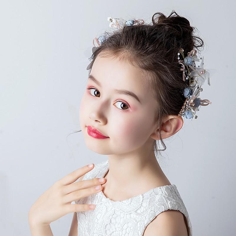 ヘアアクセサリー 2個セット ヘアピン 子供 女の子 ピアノ 発表会 ヘッドドレス 髪飾り 花 リーフ ゴールド 蝶々 リボン 淡い ブルー 写真撮影 Kd03 Compass イーワンズyahoo ショッピング店 通販 Yahoo ショッピング
