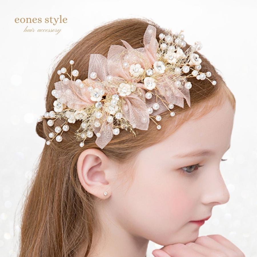 ヘアアクセサリー ピアノ 発表会 ヘッドドレス 子供 髪飾り 女の子 花