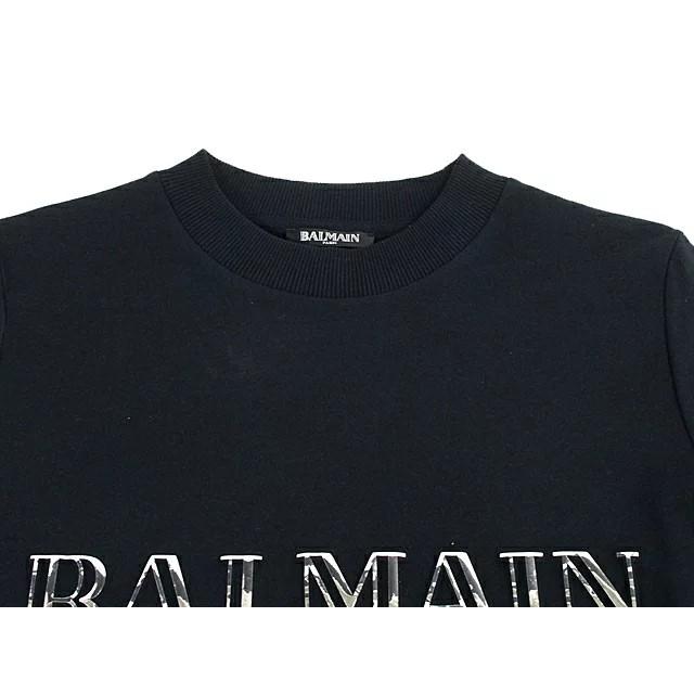 バルマン BALMAIN センターロゴ 長袖スウェット RF13710-M64 ブラック 
