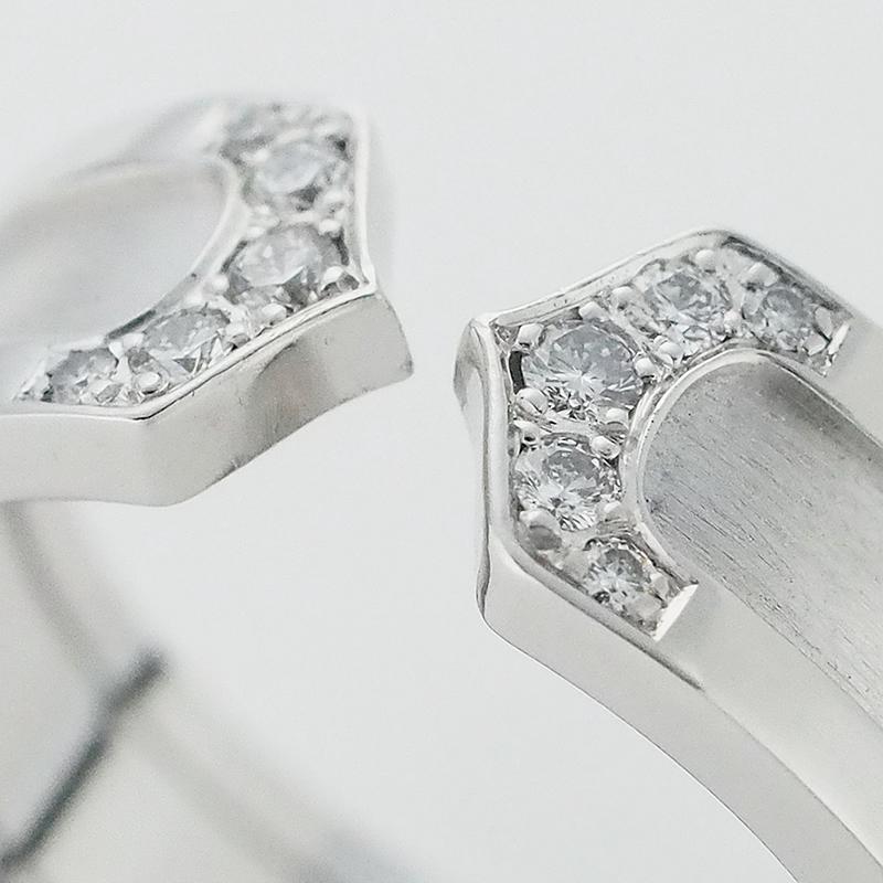 C DE CARTIER カルティエ シー ドゥ C2リング SM K18WG ダイヤモンド