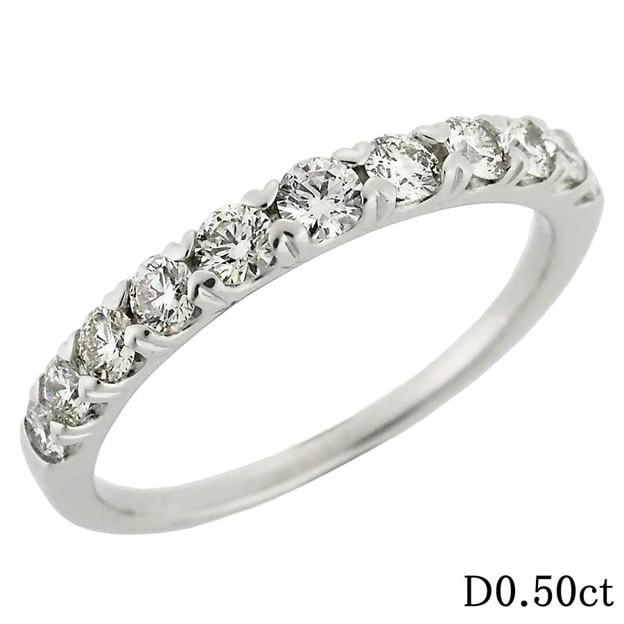 ダイヤモンド/0.50ct Pt950 ハーフエタニティ リング 12号 指輪 仕上済 