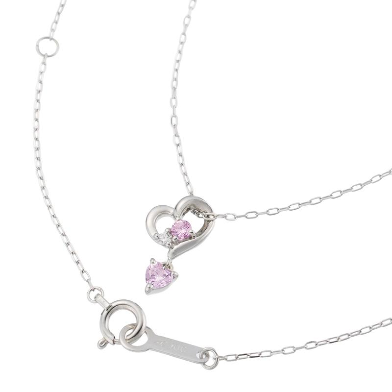 4℃ ネックレス K10 ハート ダイヤモンド ピンクサファイア ピンクゴールド 4℃ ネックレス K10 ハート ダイヤモンド ピンクサファイア ピンク