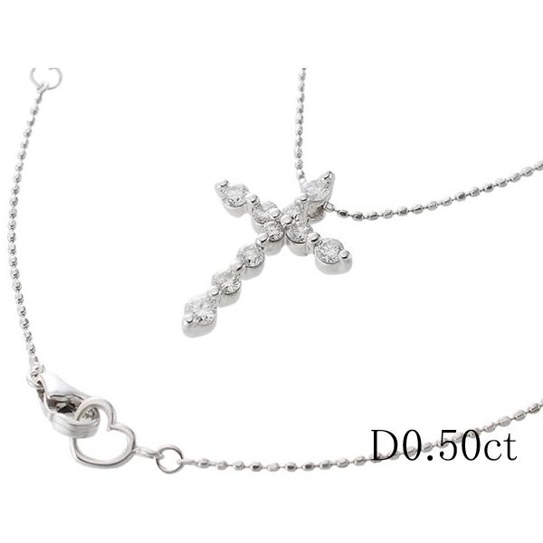 ポンテヴェキオ ダイヤモンド/0.50ct クロスデザイン ネックレス K18WG 