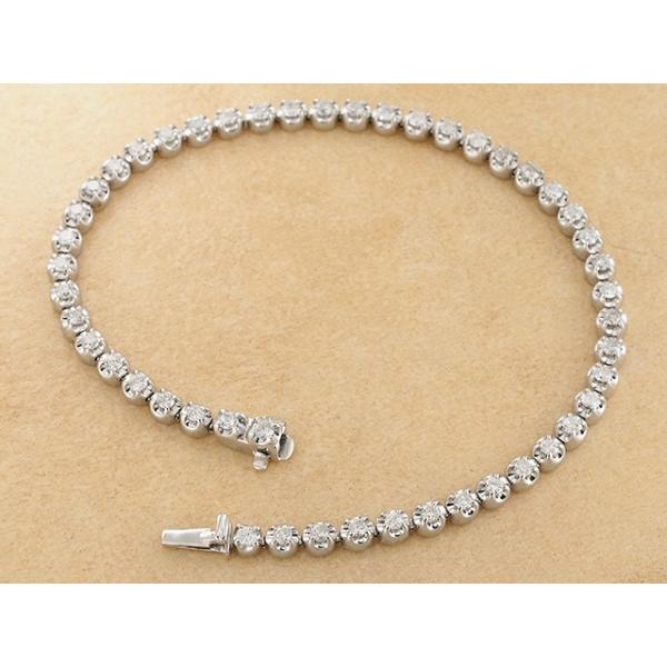 ダイヤモンド/2.00ct テニス ブレスレット K14WG : d0862 