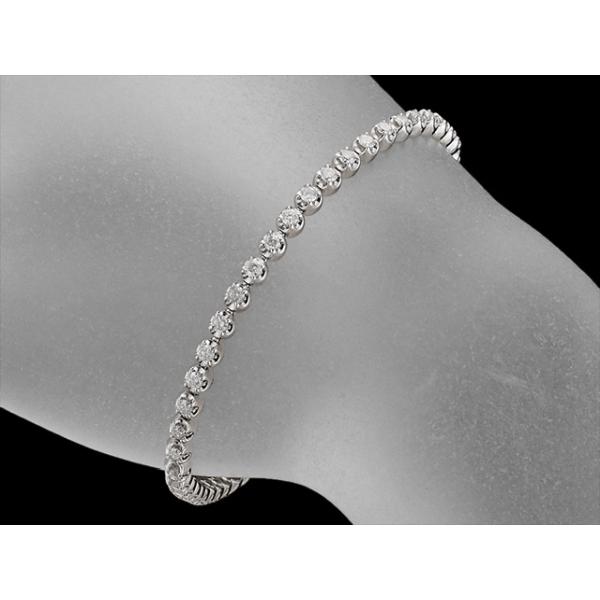 ダイヤモンド/2.00ct テニス ブレスレット K14WG : d0862 