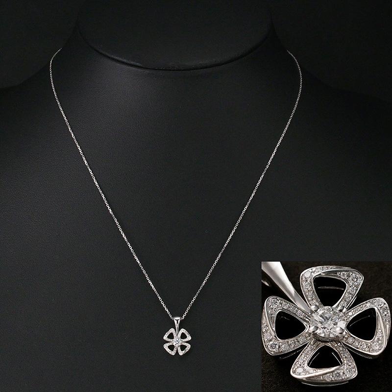 ブルガリ ダイヤモンド フィオレヴァー ネックレス K18WG 358157 箱