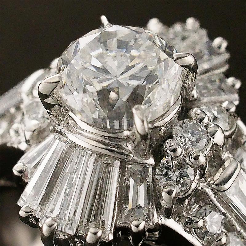 ダイヤモンド/1.015ct G-SI2-POOR ダイヤ/0.93ct デザイン リング  