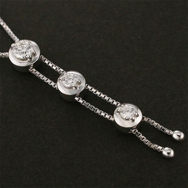 タサキ ダイヤモンド/0.37ct トリロジー ネックレス K18WG