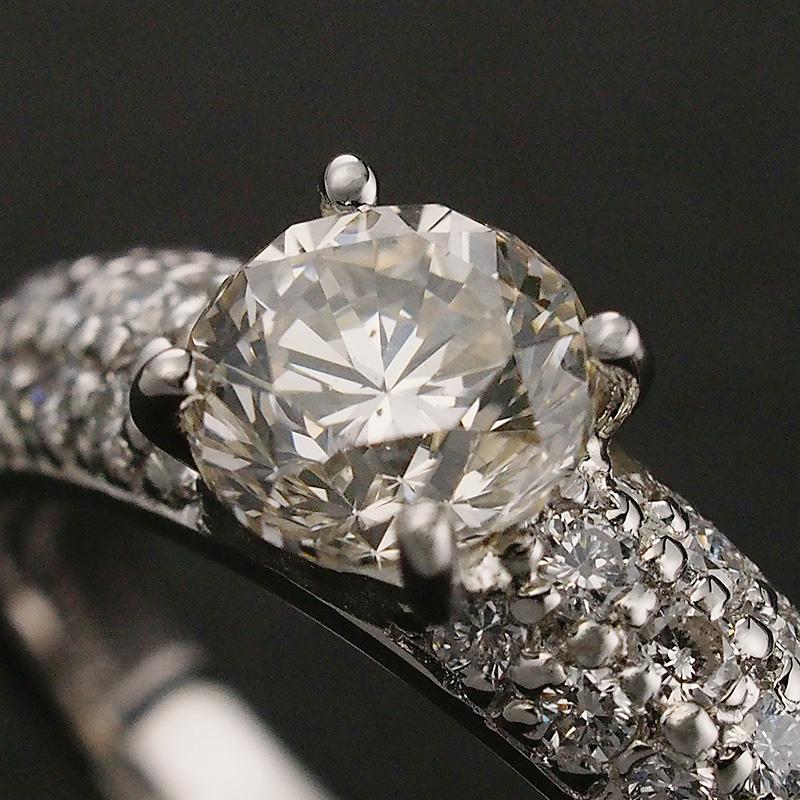 FB SI1 F ダイヤモンド/1.016ct ダイヤ/0.50ct リング Pt900 12号 ソーティング付_2