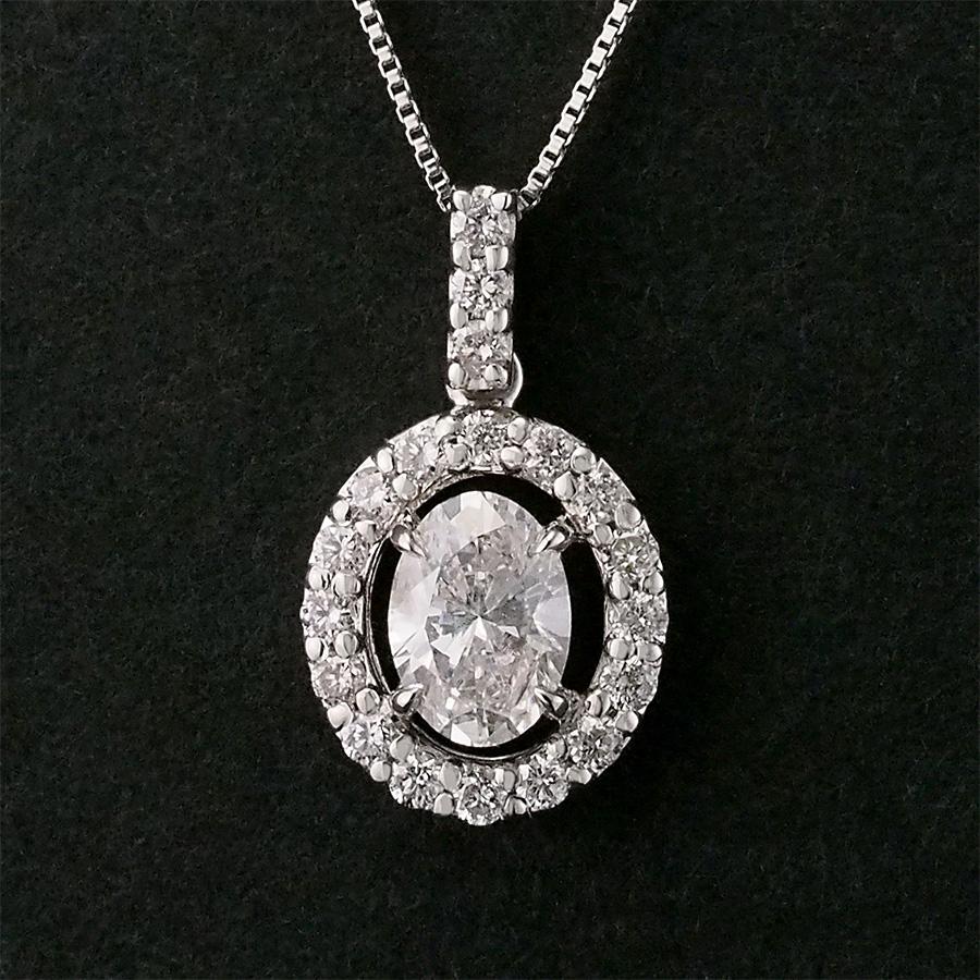 ダイヤモンド/0.314ct ダイヤ/0.14ct デザイン ネックレス Pt850 K18WG