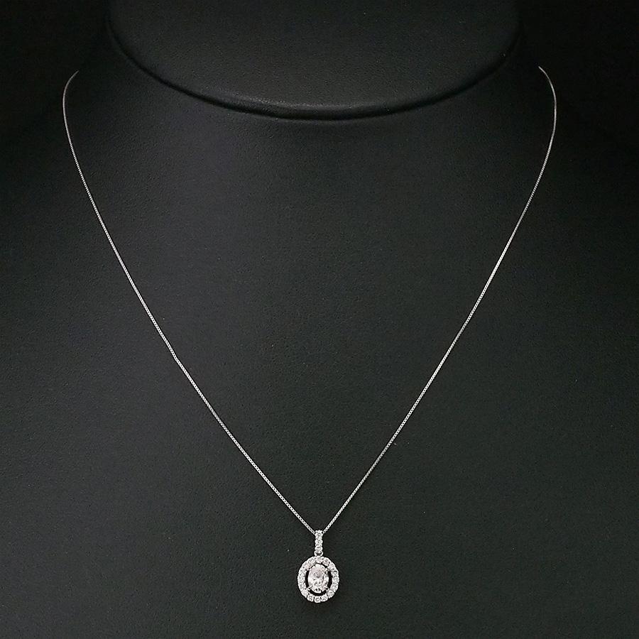 ダイヤモンド/0.314ct ダイヤ/0.14ct デザイン ネックレス Pt850 K18WG