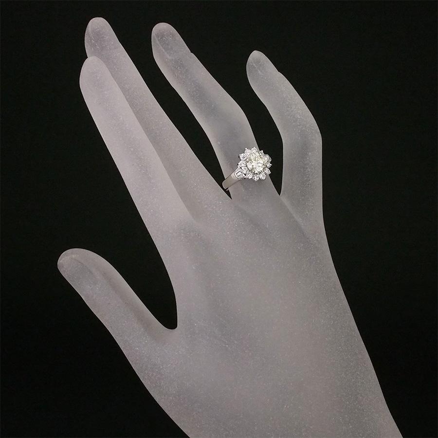 LY-I1-G ダイヤモンド/1.048ct ダイヤ/0.58ct フラワーモチーフ リング