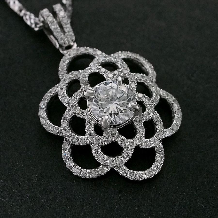 F-SI2-G ダイヤモンド/0.80ct ダイヤ/0.60ct フラワーモチーフ 