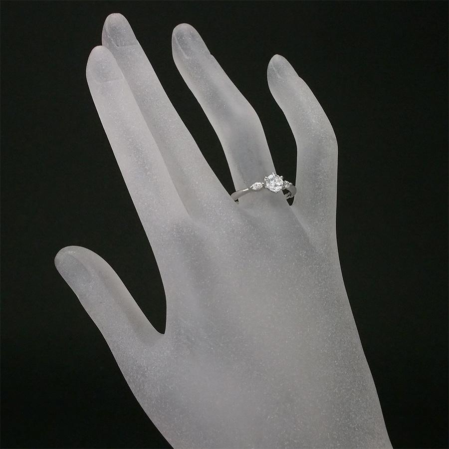 H-SI2-G ダイヤモンド/0.663ct ダイヤ/0.17ct デザイン リング Pt1000 