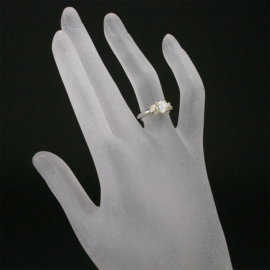 VLY-I1-F ダイヤモンド/1.001ct ダイヤ/0.21ct リング Pt900 /K18YG 10 
