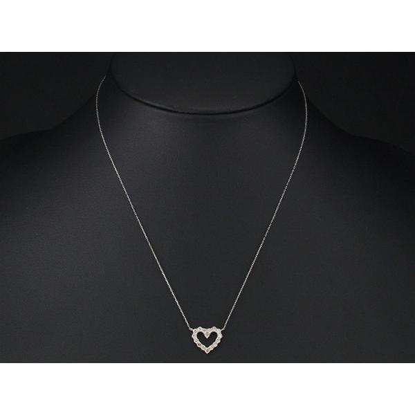 ダイヤモンド/0.50ct ハートモチーフ ネックレス K18WG : h3359 