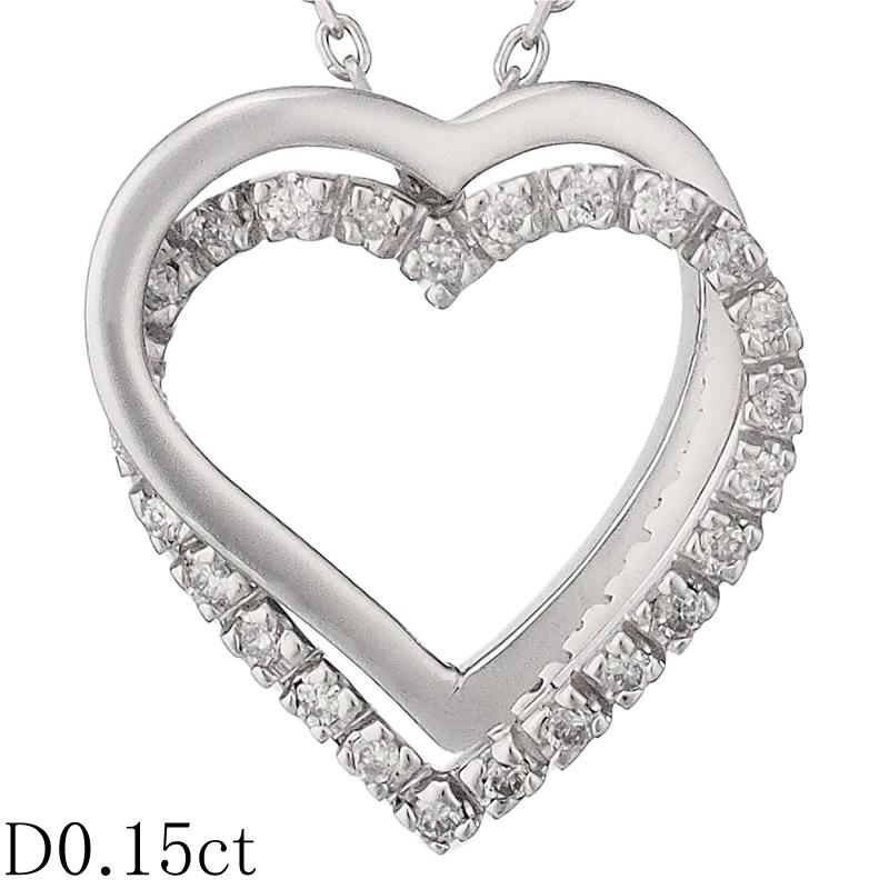 ヴァンドーム青山 ダイヤモンド/0.15ct ダブルハートモチーフ  