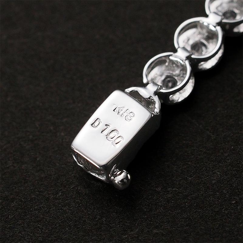 k18WG 天然 ダイヤモンド 1.00ct ブレスレット（ テニスブレス 