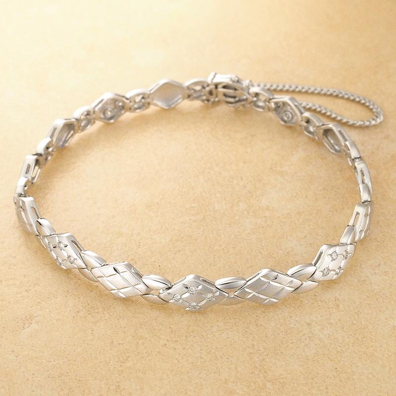 ダイヤモンド/0.40ct デザイン ブレスレット K18WG : h8211  
