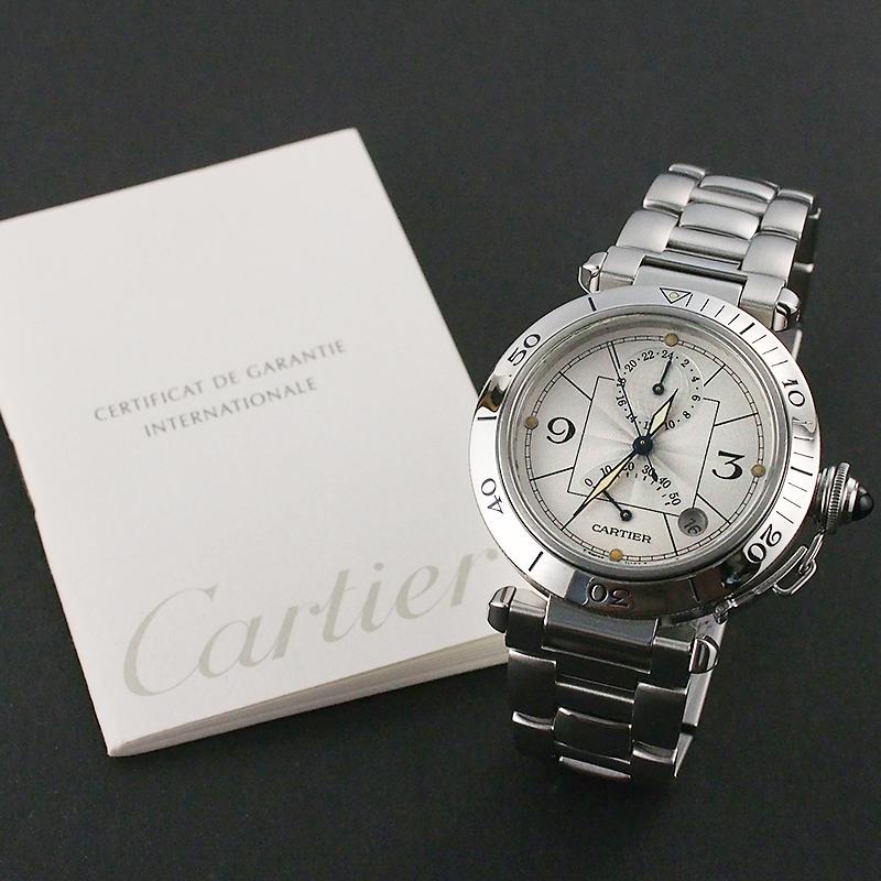 カルティエ パシャ 38mm GMT パワーリザーブ W3103755 仕上済 保証書付